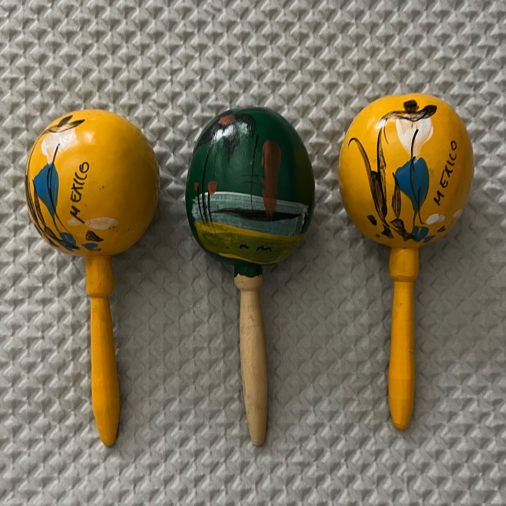 Set of 3 Wooden Maracas